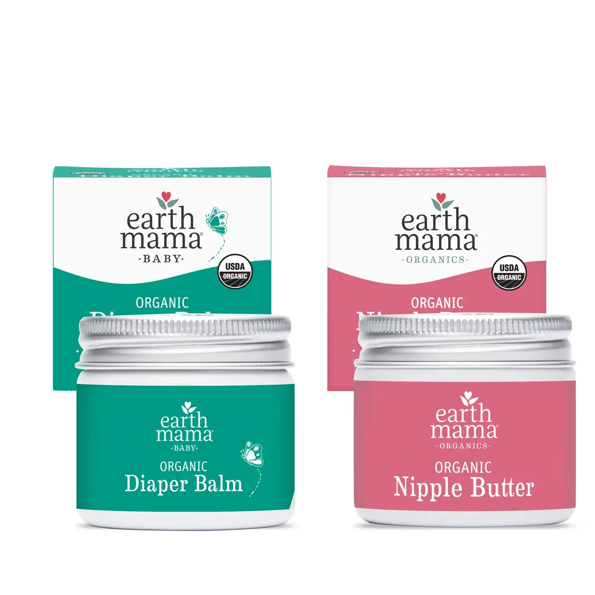 Earth Mama Nipple Butter & Diaper Balm Bundle | 4 Fl Oz (118 ml) Organic Skincare for Baby | Breastfeeding & Postpartum Essentials - main product image