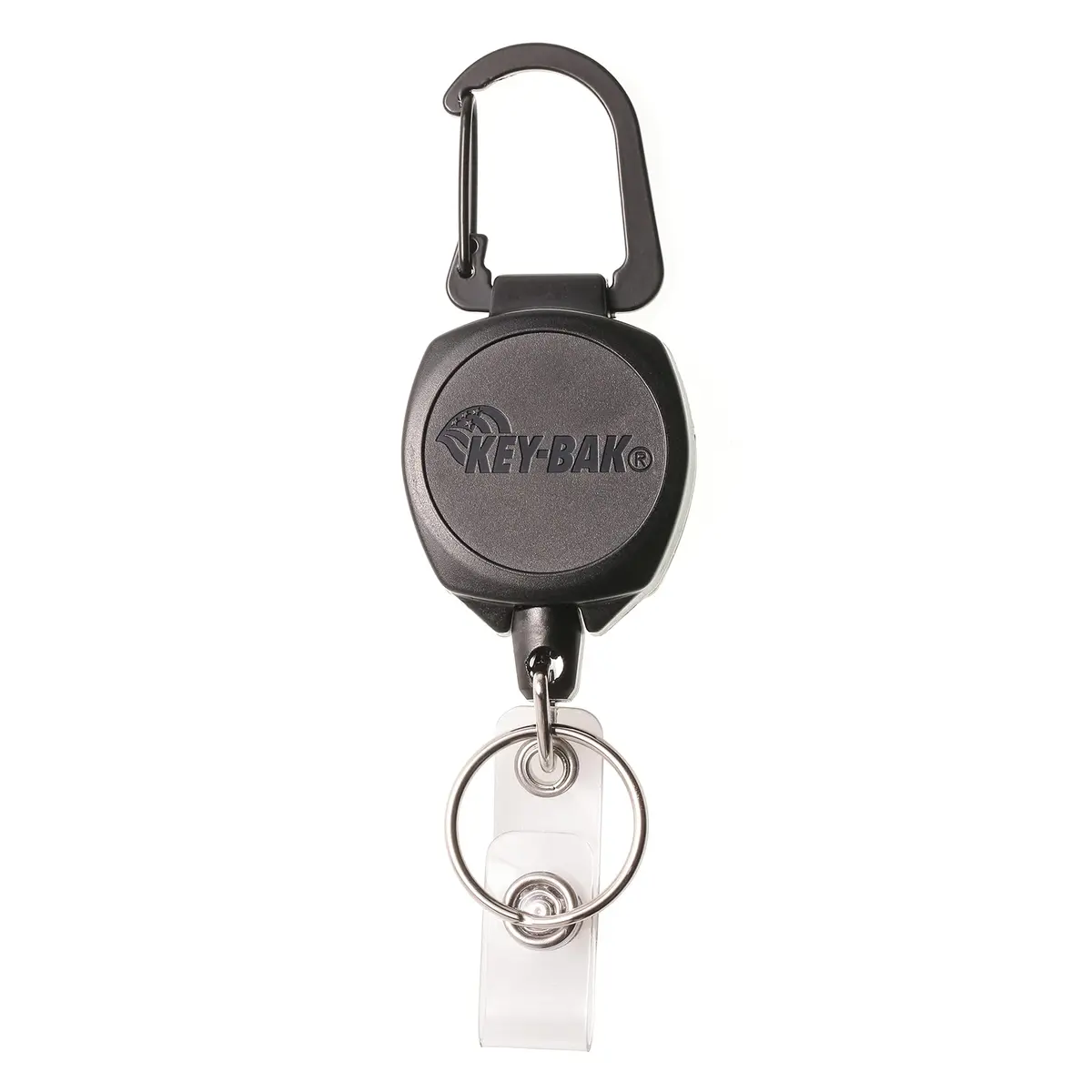 KEY-BAK Sidekick Retractable Badge Reel with Carabiner & 24" Kevlar Cord, Black | Holds Keys & ID - view 2