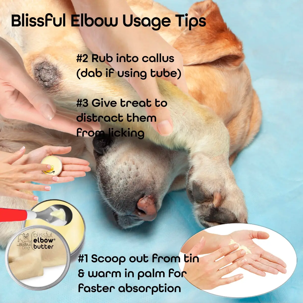 The Blissful Dog Elbow Butter Balm 113g (4 oz) | Lick-Safe Dog Balm for Dry, Cracked Calluses - view 8