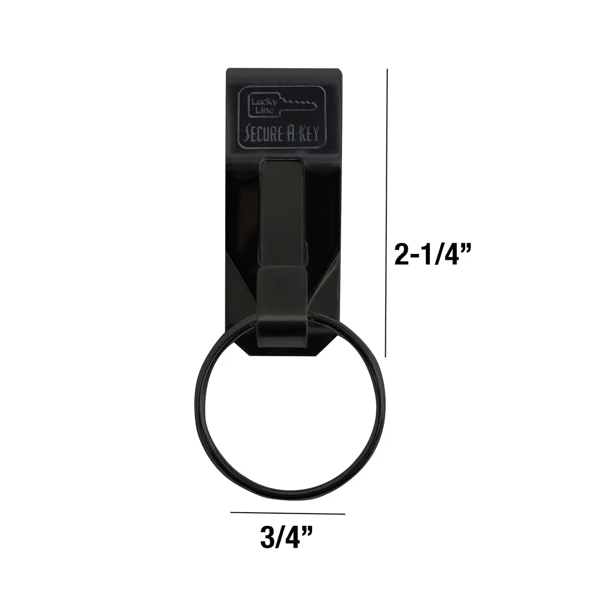 Lucky Line Original Secure-A-Key Wide Belt Clip Black | Heavy Duty Stainless Steel Key Holder - view 5