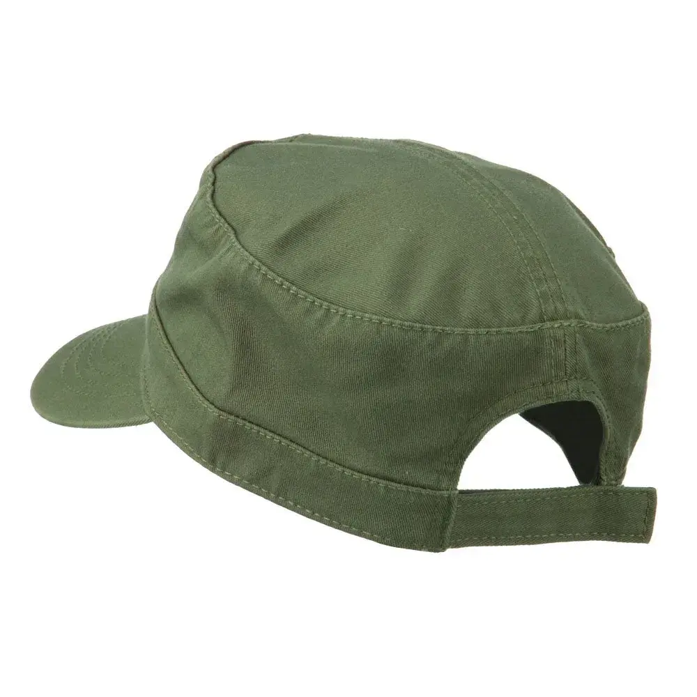 OTTO Garment Washed Adjustable Army Cap - Olive Green, 15cm (5.9in) Brim | Solid Pattern Baseball Cap for Men - view 2