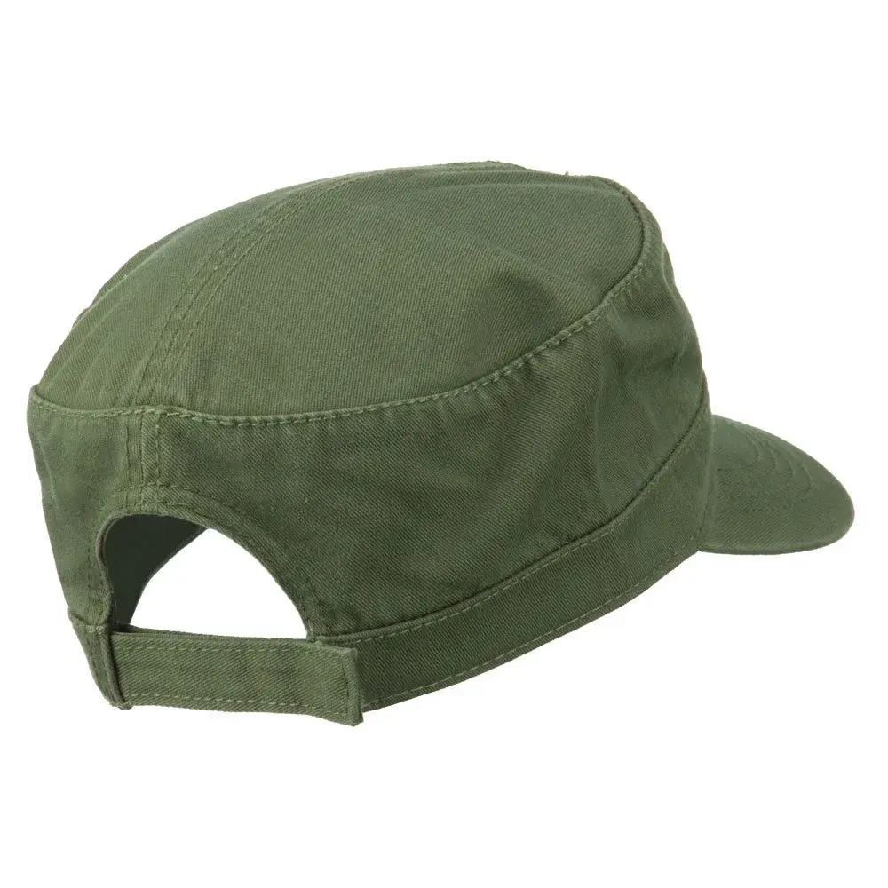 OTTO Garment Washed Adjustable Army Cap - Olive Green, 15cm (5.9in) Brim | Solid Pattern Baseball Cap for Men - view 3