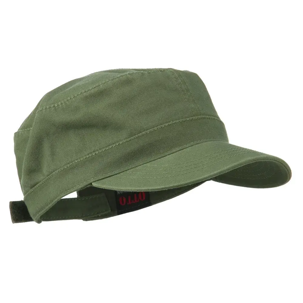 OTTO Garment Washed Adjustable Army Cap - Olive Green, 15cm (5.9in) Brim | Solid Pattern Baseball Cap for Men - view 4
