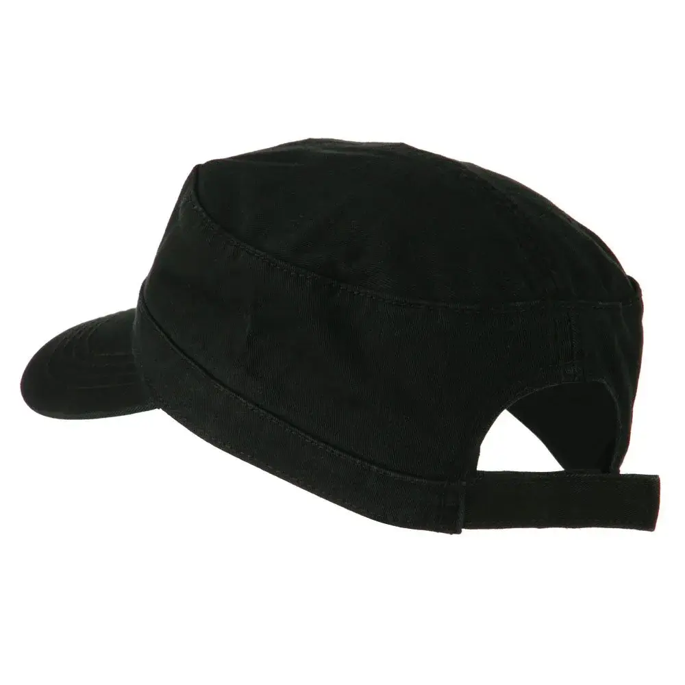 OTTO Garment Washed Army Cap - Charcoal 25cm (9.8in) | Unconstructed Cotton Hat for Men & Women - view 2