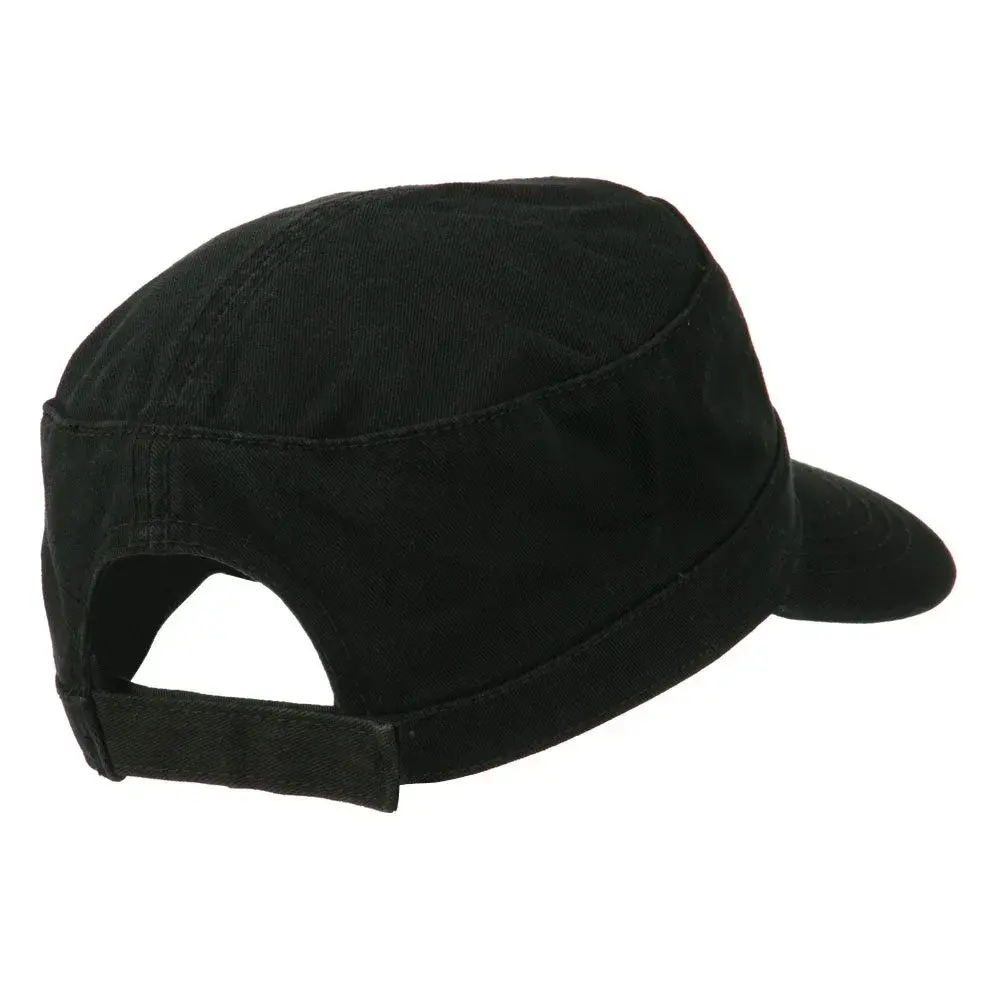 OTTO Garment Washed Army Cap - Charcoal 25cm (9.8in) | Unconstructed Cotton Hat for Men & Women - view 3