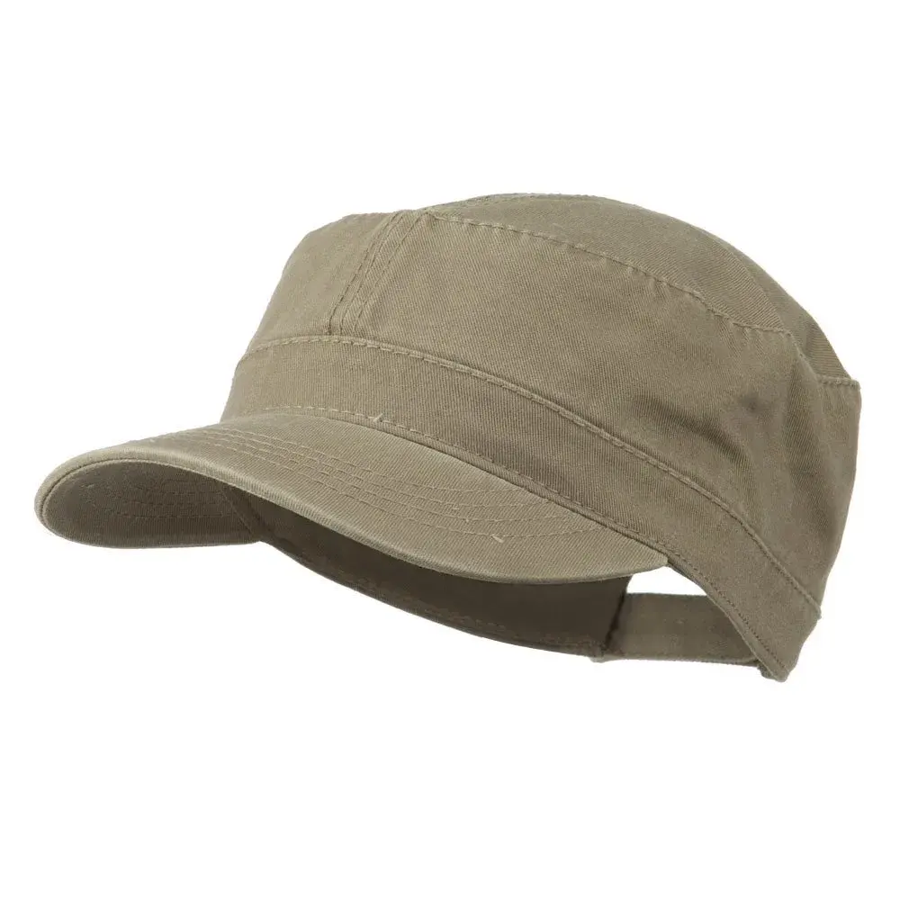 OTTO Garment Washed Adjustable Army Cap - Dark Khaki OSFM | Breathable Cotton for All-Season Outdoor Use - main product image