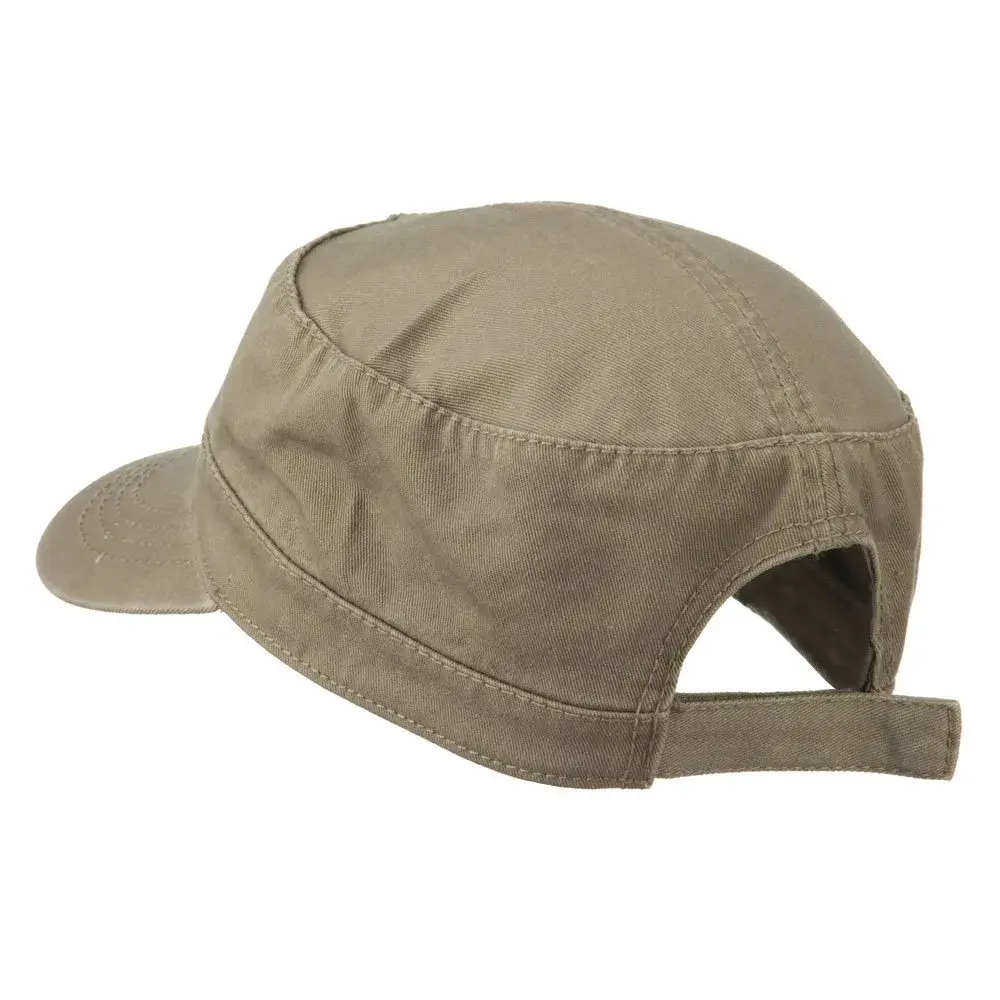 OTTO Garment Washed Adjustable Army Cap - Dark Khaki OSFM | Breathable Cotton for All-Season Outdoor Use - view 2