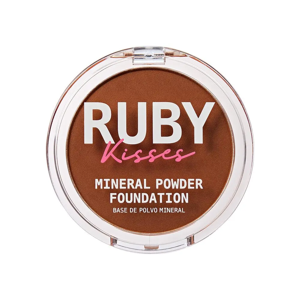 Ruby Kisses Mineral Pressed Powder Foundation Honey Brown 9.92 g (0.35 oz) | Natural Finish for All Skin Types - main product image