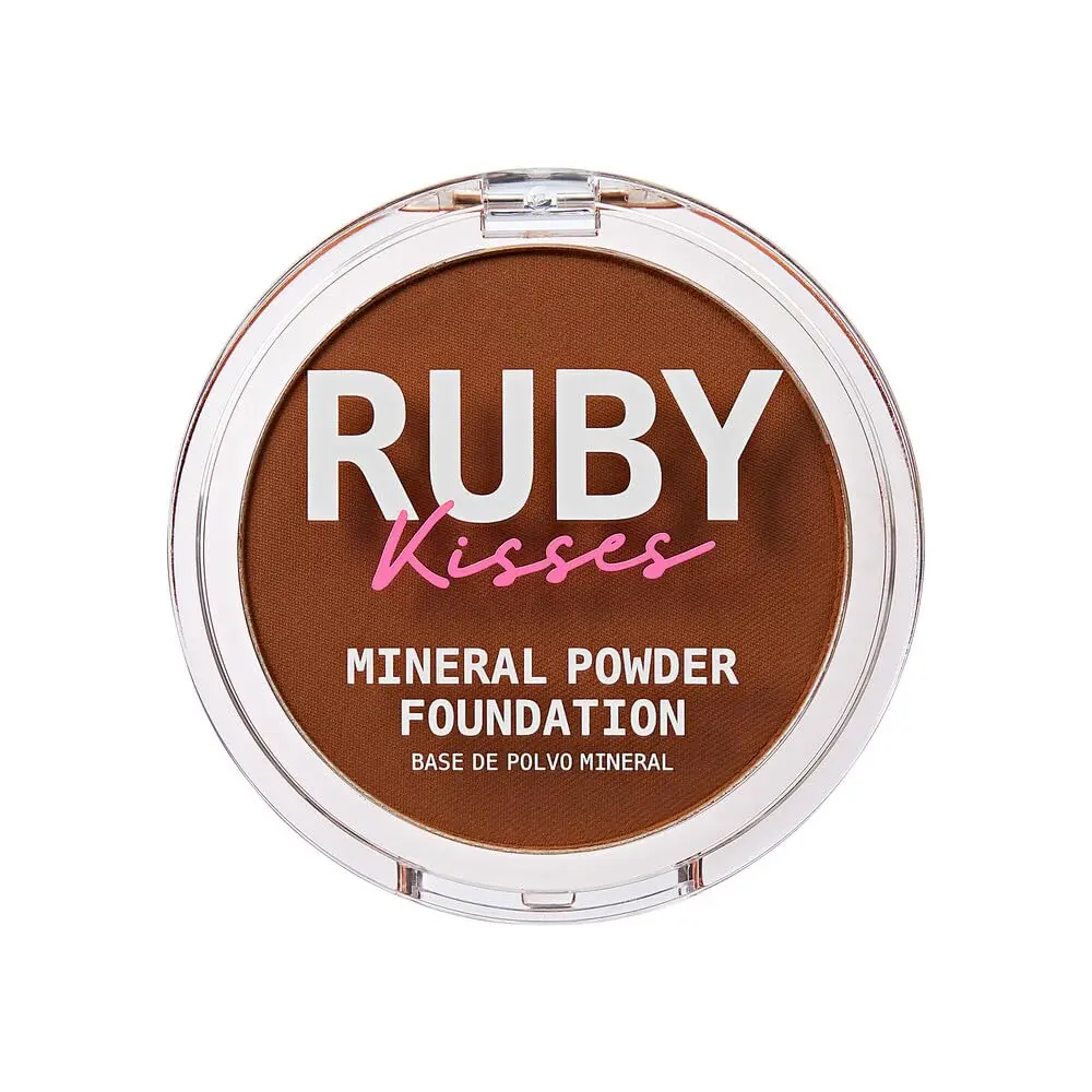 Ruby Kisses Mineral Pressed Powder Foundation Chestnut 9.9g (0.35 Oz) | Natural Finish for Sensitive Skin - main product image