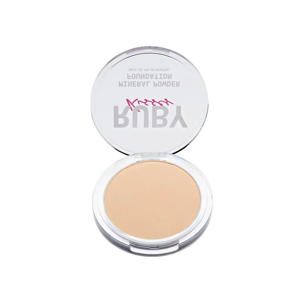 Ruby Kisses Mineral Pressed Powder Foundation Caramel 9.92 g (0.35 oz) | Natural Finish for Sensitive Skin - view 2