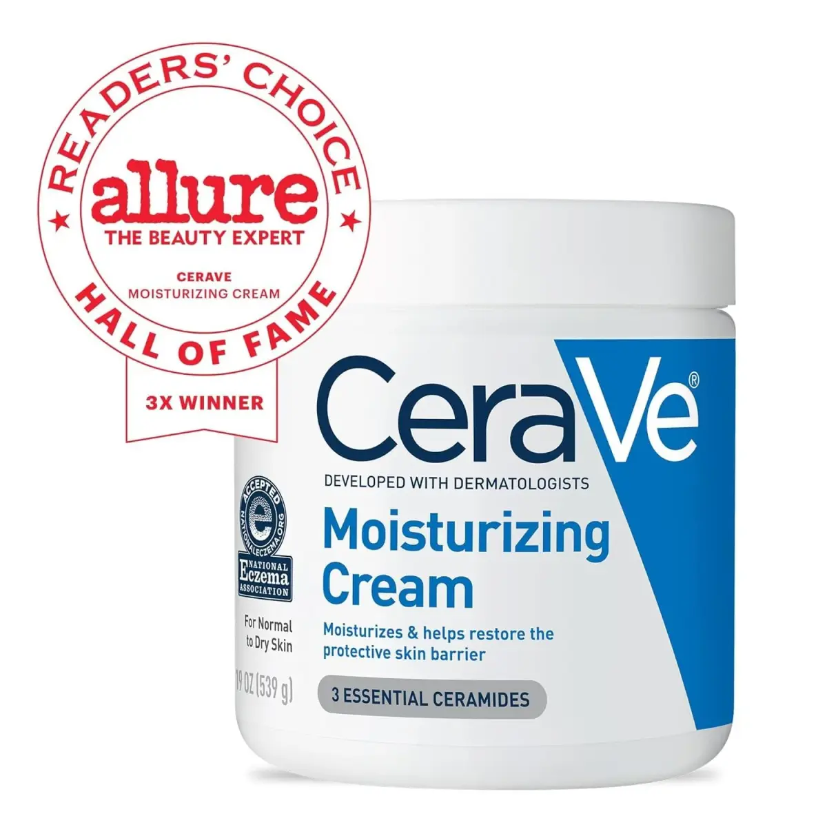 CeraVe Moisturizing Cream Face & Body Cream 539ml (19oz) | Developed with Dermatologists - view 2