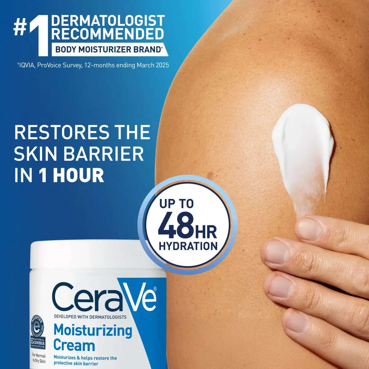 CeraVe Moisturizing Cream Face & Body Cream 539ml (19oz) | Developed with Dermatologists - view 3