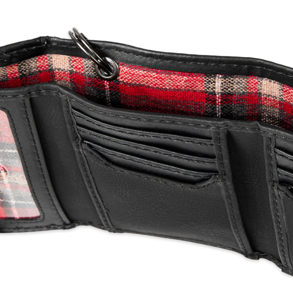 Levi's Men's Trifold Wallet - Slim & Stylish with ID Window & Chain, Black - view 5