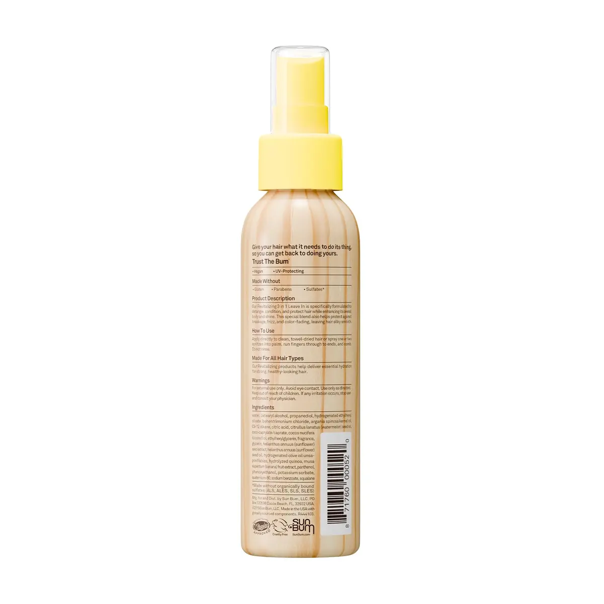 Sun Bum Revitalizing 3 in 1 Leave In Conditioner Spray 118ml (4 Fl Oz) | Detangles, Conditions, Protects Hair - view 6