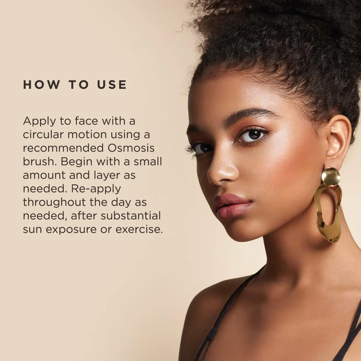 OSMOSIS Mineral Pressed Base Full Coverage Powder Golden Dark 0.34oz | Buildable Matte Finish for All Skin Types - view 5