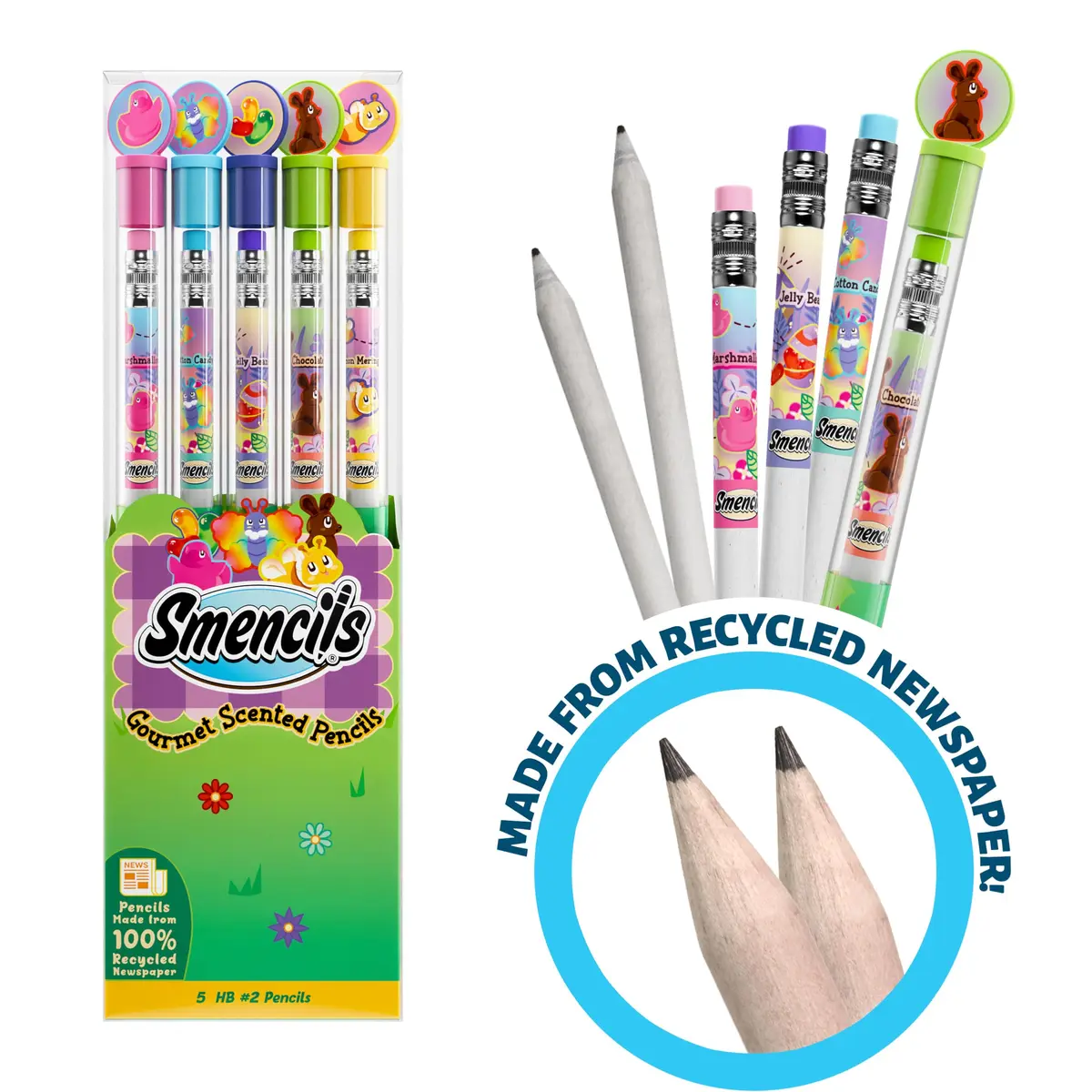 Scentco Spring Smencils HB #2 Scented Pencils 5 Count (12.7cm / 0.5 inch) | Fun & Engaging School Supplies - view 3