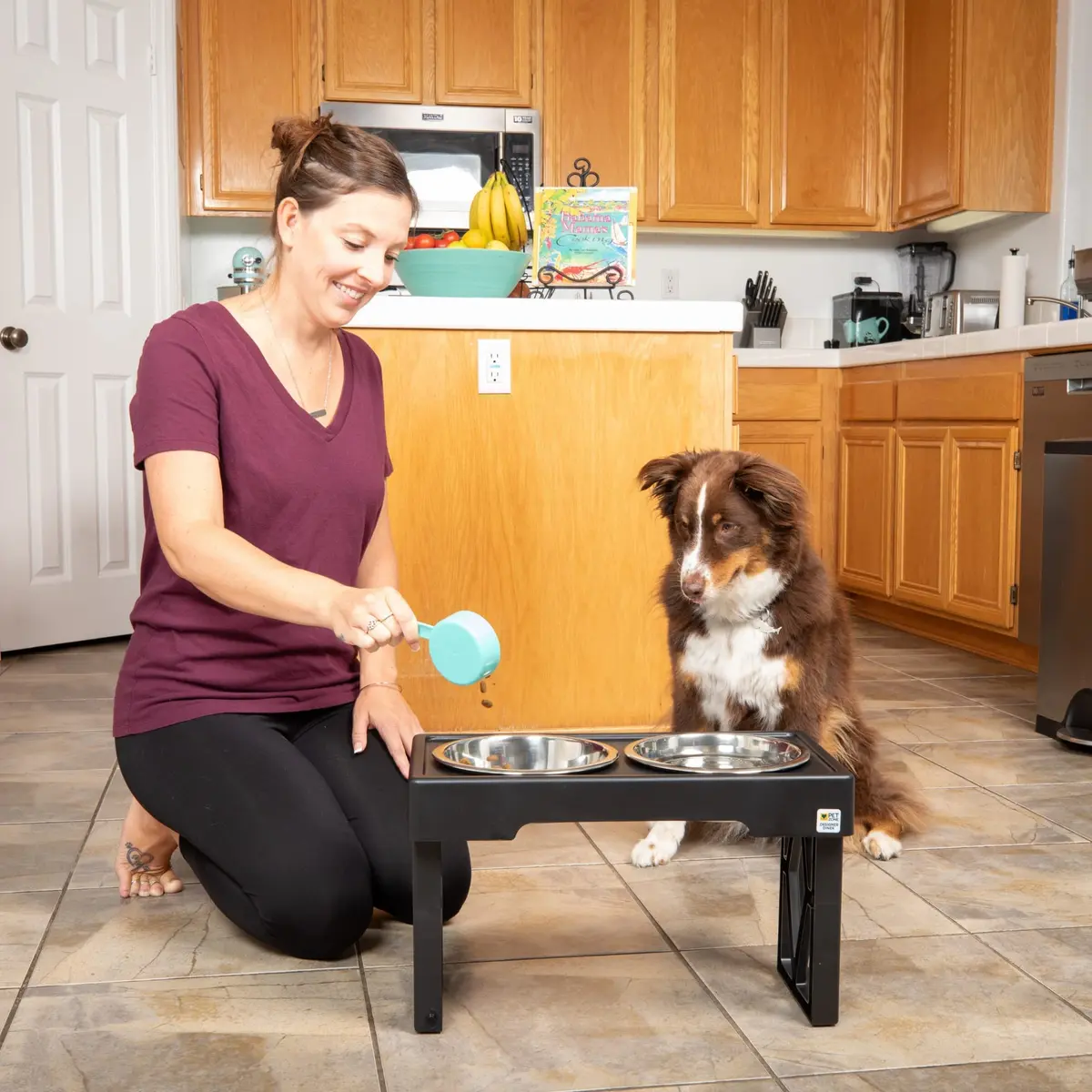Pet Zone Designer Diner Elevated Dog Bowl Stand, 3 Adjustable Height Levels | Supports digestion & joint health - view 6