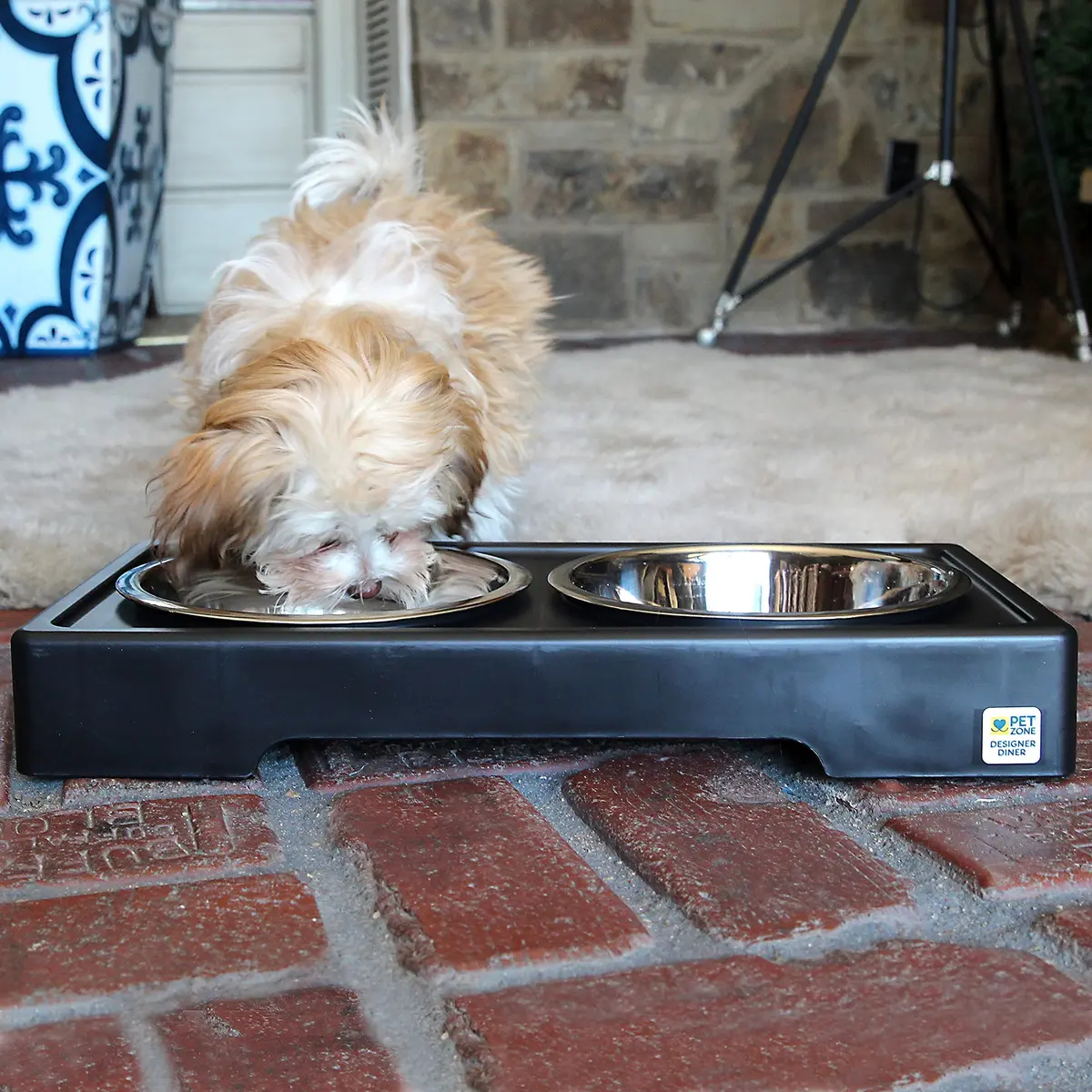 Pet Zone Designer Diner Elevated Dog Bowl Stand, 3 Adjustable Height Levels | Supports digestion & joint health - view 7