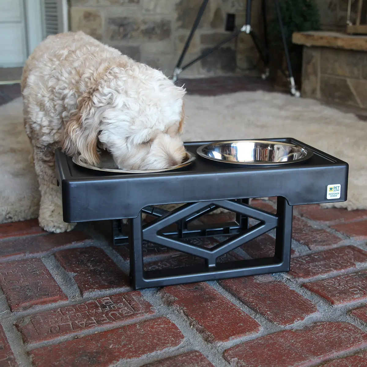 Pet Zone Designer Diner Elevated Dog Bowl Stand, 3 Adjustable Height Levels | Supports digestion & joint health - view 8