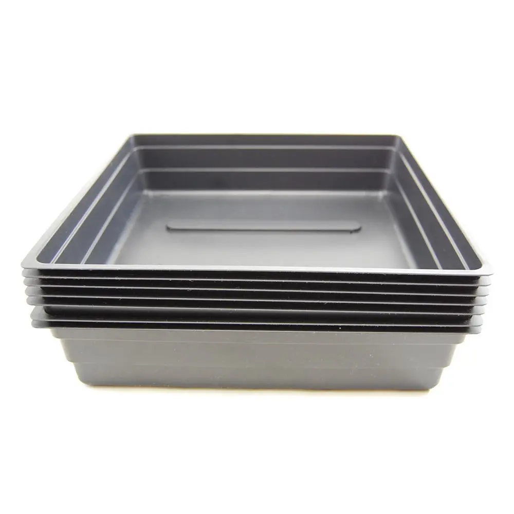 Living Whole Foods Black Germination Drip Trays - Pack of 10, 10" x 10" x 2" | Seedling Starter Flats with No Drain Holes - main product image