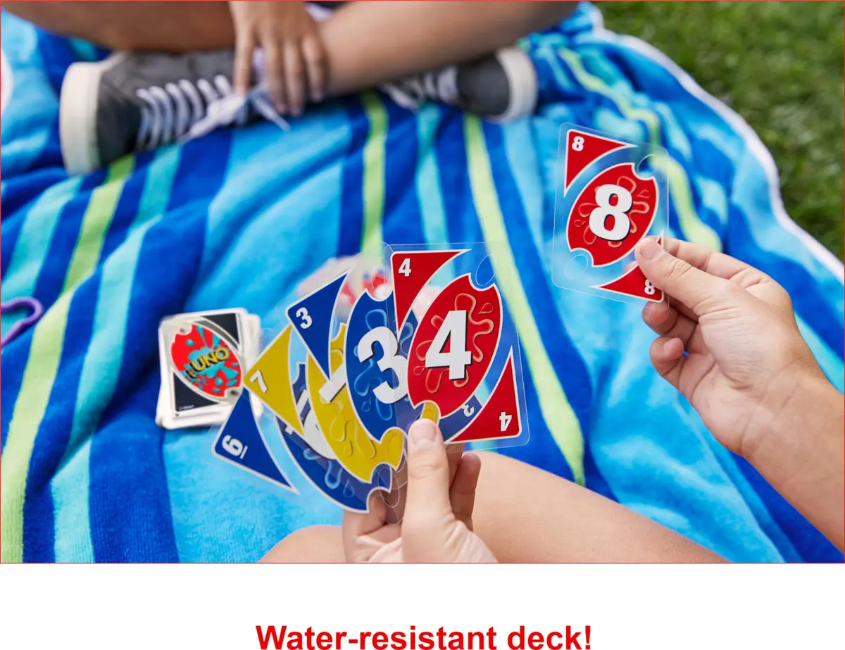 Mattel Games UNO Splash Card Game 108 Cards | Ages 7+, 2-10 Players, Waterproof Plastic - view 3