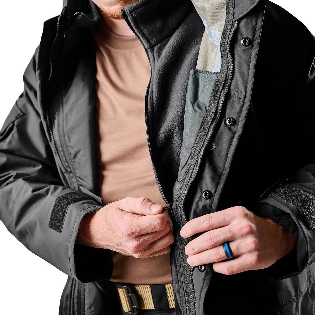 Tru-Spec Men's Polar Fleece Jacket - Warm & Lightweight Outerwear for Outdoor Adventures, Versatile Casual Coat, Black - Medium Regular - view 5