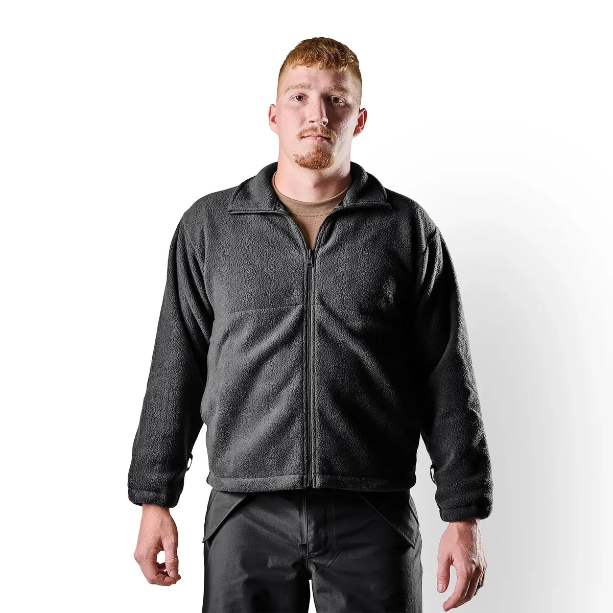 Tru-Spec Men's Polar Fleece Jacket - Warm & Lightweight Outerwear for Outdoor Adventures, Versatile Casual Coat, Black - Medium Regular - view 2