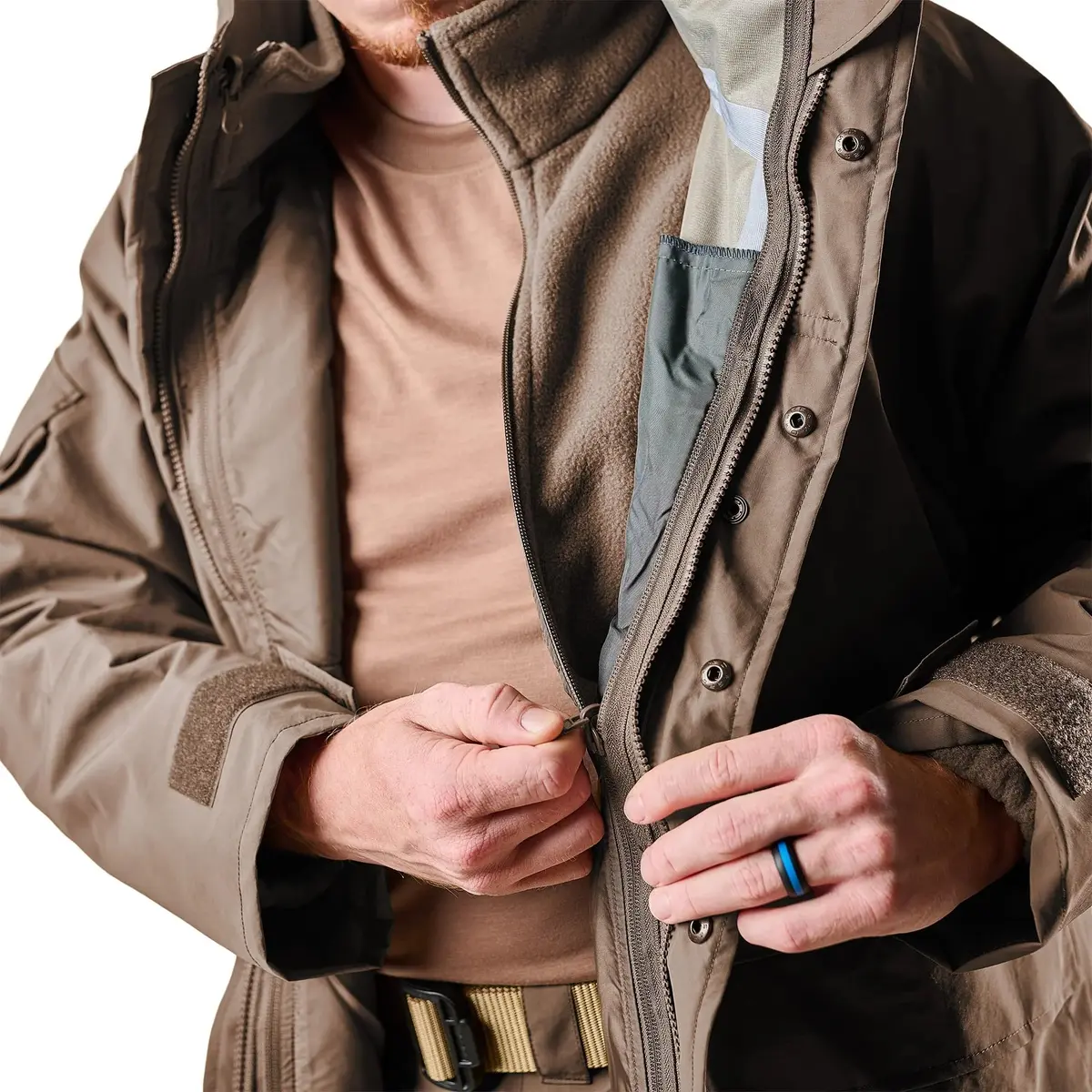 Tru-Spec Men's Polar Fleece Jacket - Warm & Lightweight Outerwear for Outdoor Adventures, Versatile Casual Coat, Coyote - Small Regular - view 5