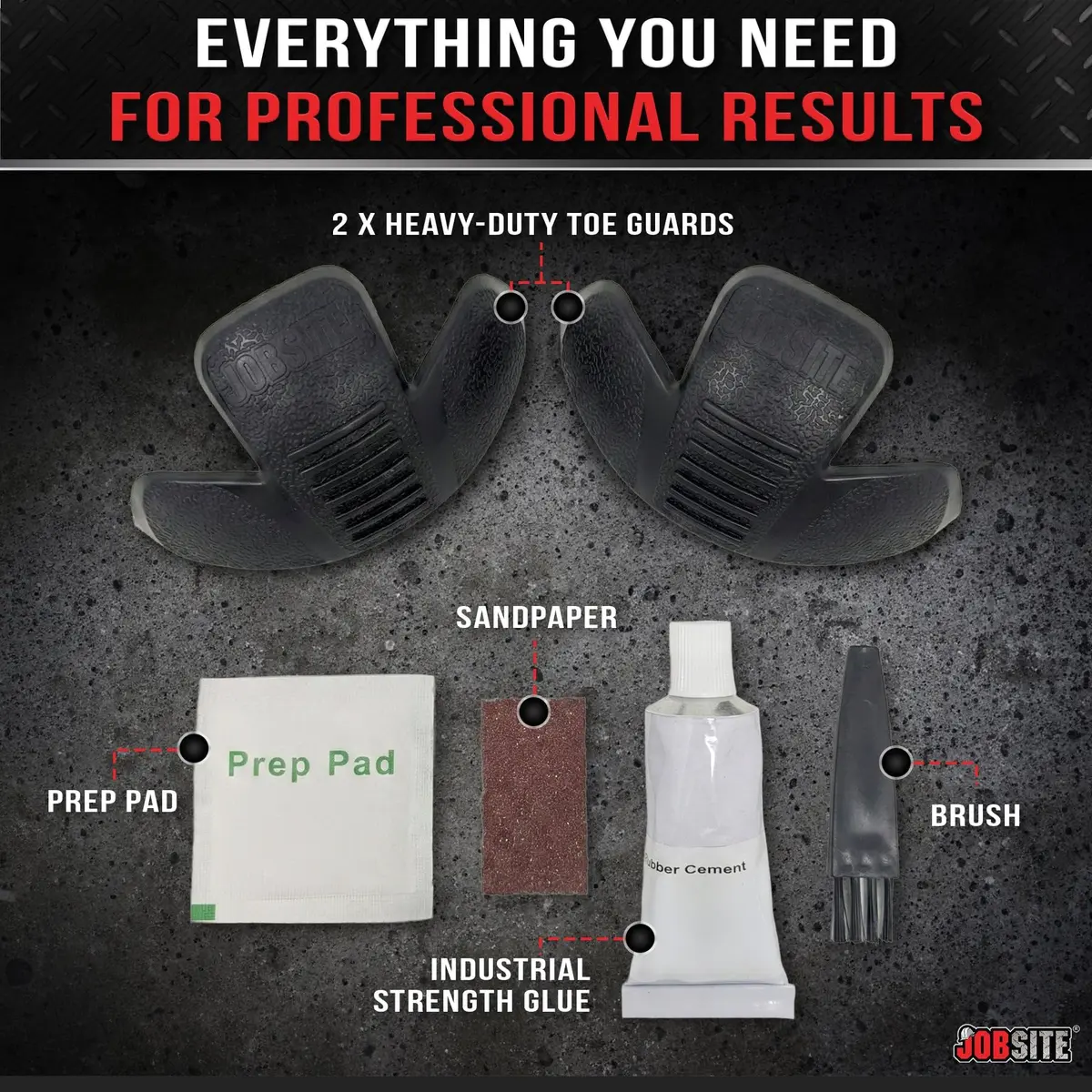 JobSite Shoe Toe Guards Impact Protection Gear | Heavy Duty Black 2 Pairs - view 3