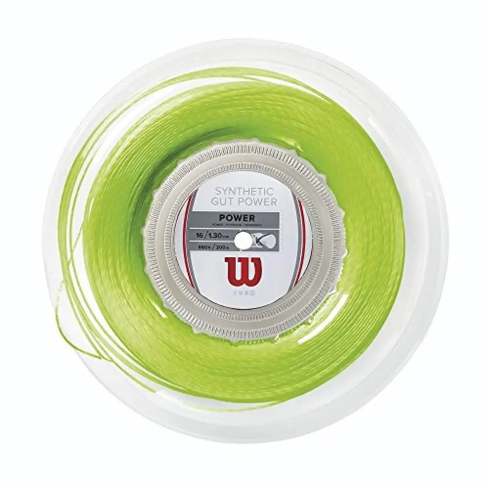 Wilson Synthetic Gut Power 16 Tennis String 200m Reel Lime Green | Responsive Energy & Classic Construction - main product image