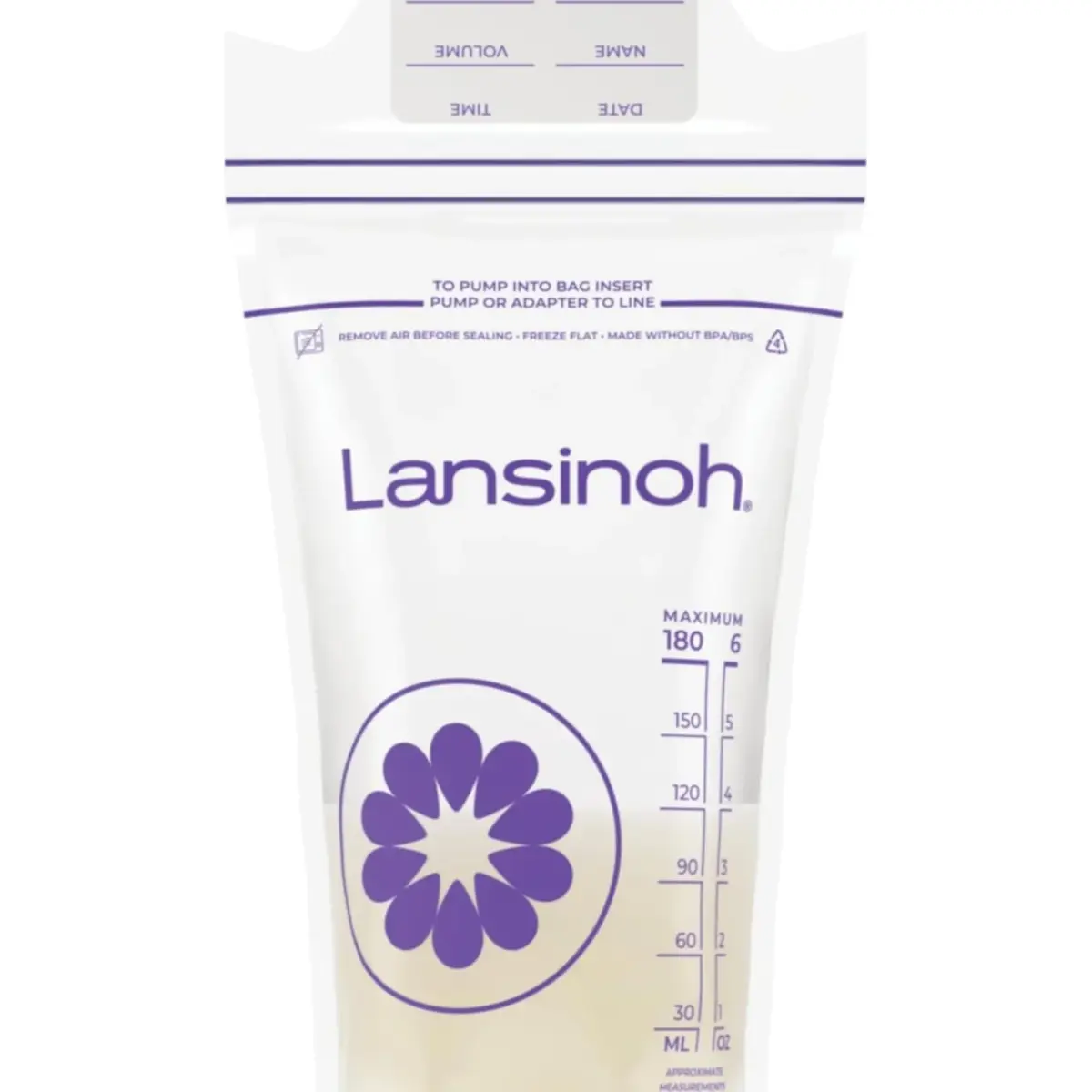 Lansinoh Breastmilk Storage Bags 6 Ounce 200 Count | Double Zipper Seal for Leak-Proof Storage - main product image