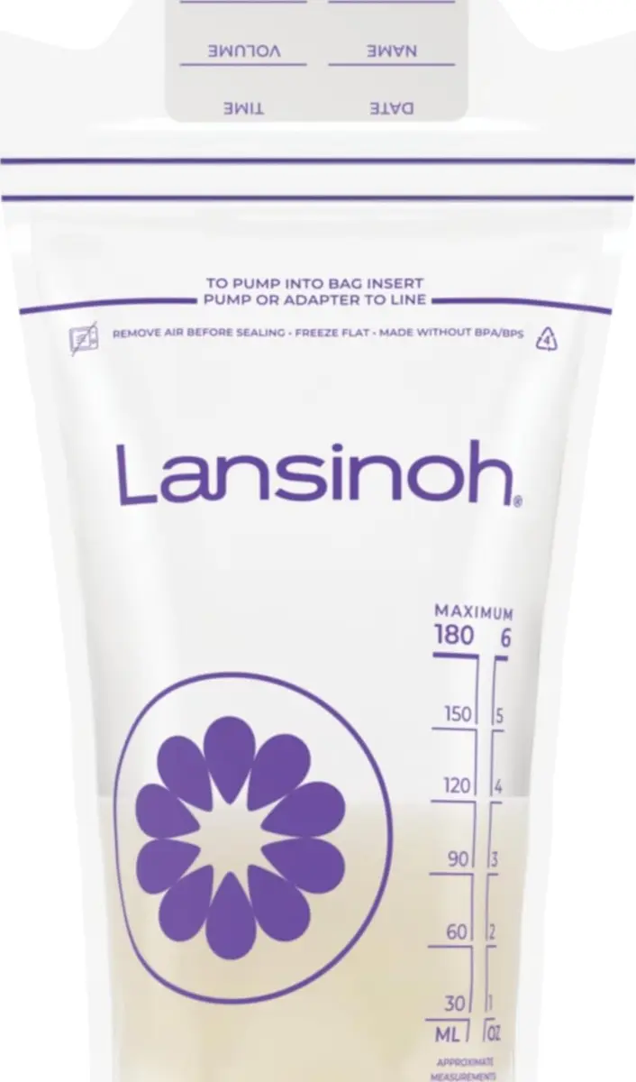 Lansinoh Breastmilk Storage Bags 6 Ounce 200 Count | Double Zipper Seal for Leak-Proof Storage - main product image