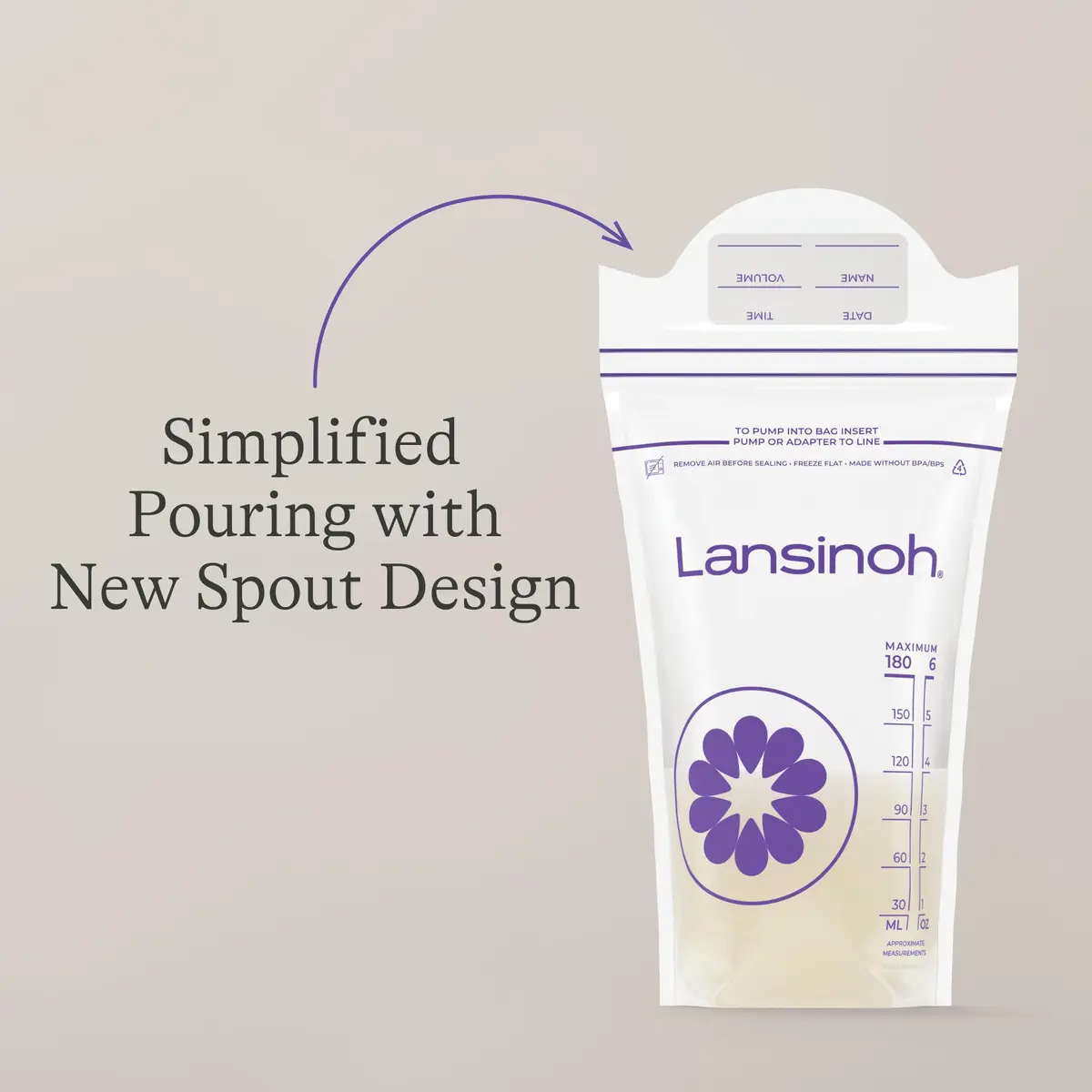 Lansinoh Breastmilk Storage Bags 6 Ounce 200 Count | Double Zipper Seal for Leak-Proof Storage - view 8