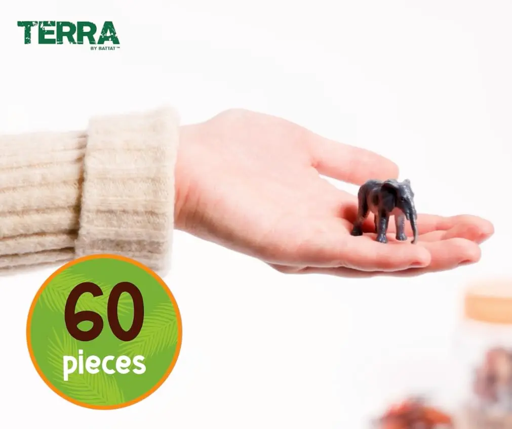 Terra by Battat Wild Animal Figurines Tube 60 Mini Safari Figures | Realistic Plastic Animals for Kids 3+ - view 4
