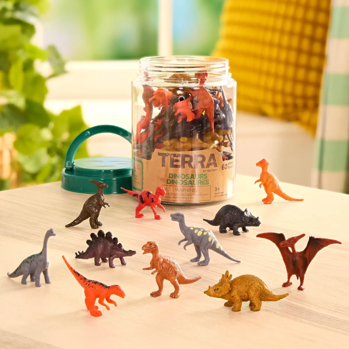 Terra by Battat Dinosaur Figures Tube, 60 Mini Plastic Dino Animals, 2-3 inch Figures | ASTM-Tested Educational Toy - view 3