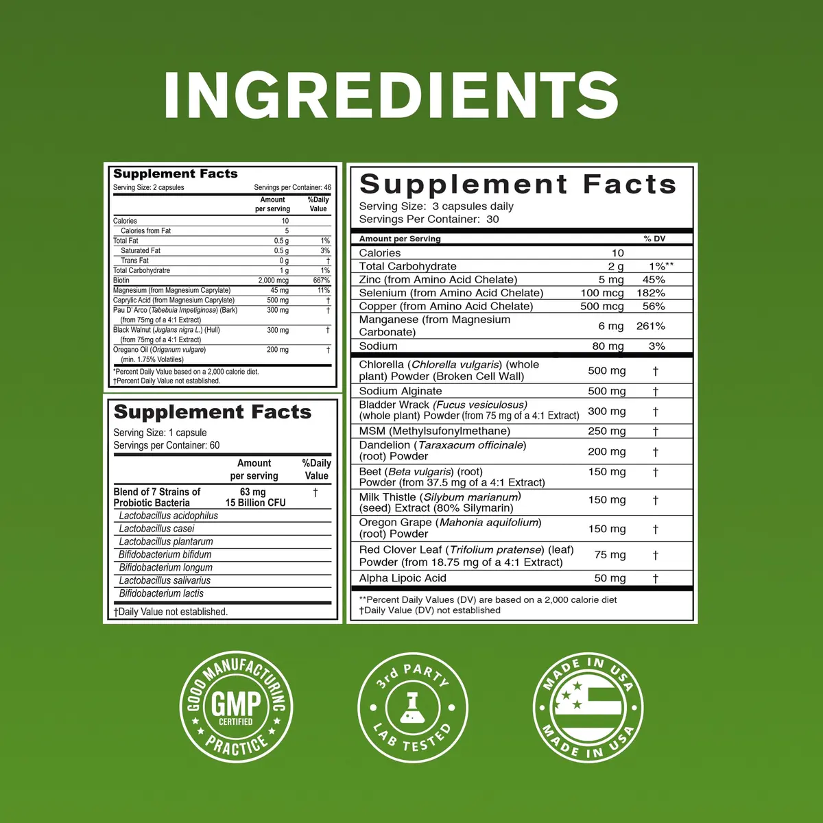NaturalSlim Candiseptic Kit, Candida Cleanse & Probiotic, 242 Capsules | 28-Day Detox System for Gut & Metabolism - view 2