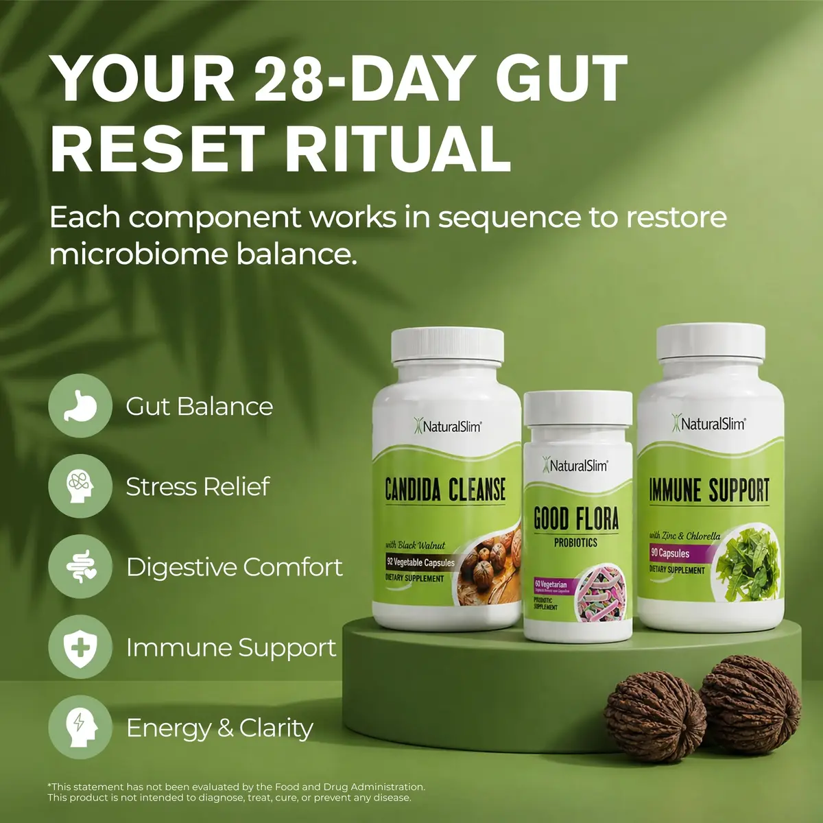 NaturalSlim Candiseptic Kit, Candida Cleanse & Probiotic, 242 Capsules | 28-Day Detox System for Gut & Metabolism - view 3
