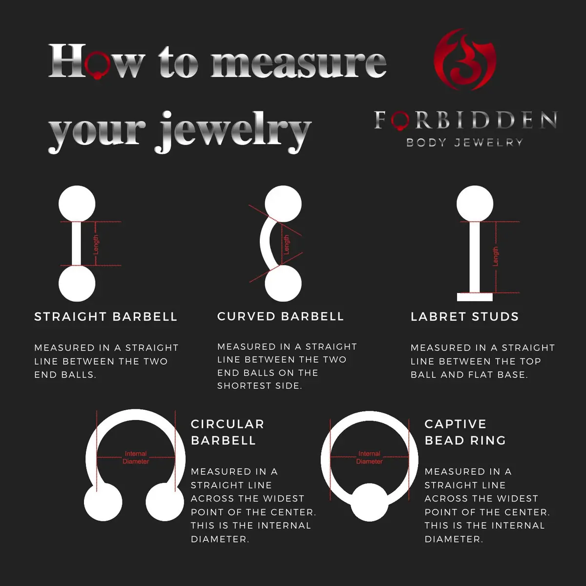 Forbidden Body Jewelry 16g 8mm Daith Earring, Eyebrow Ring & Rook Piercing | Internally Threaded Red CZ Barbell - view 4