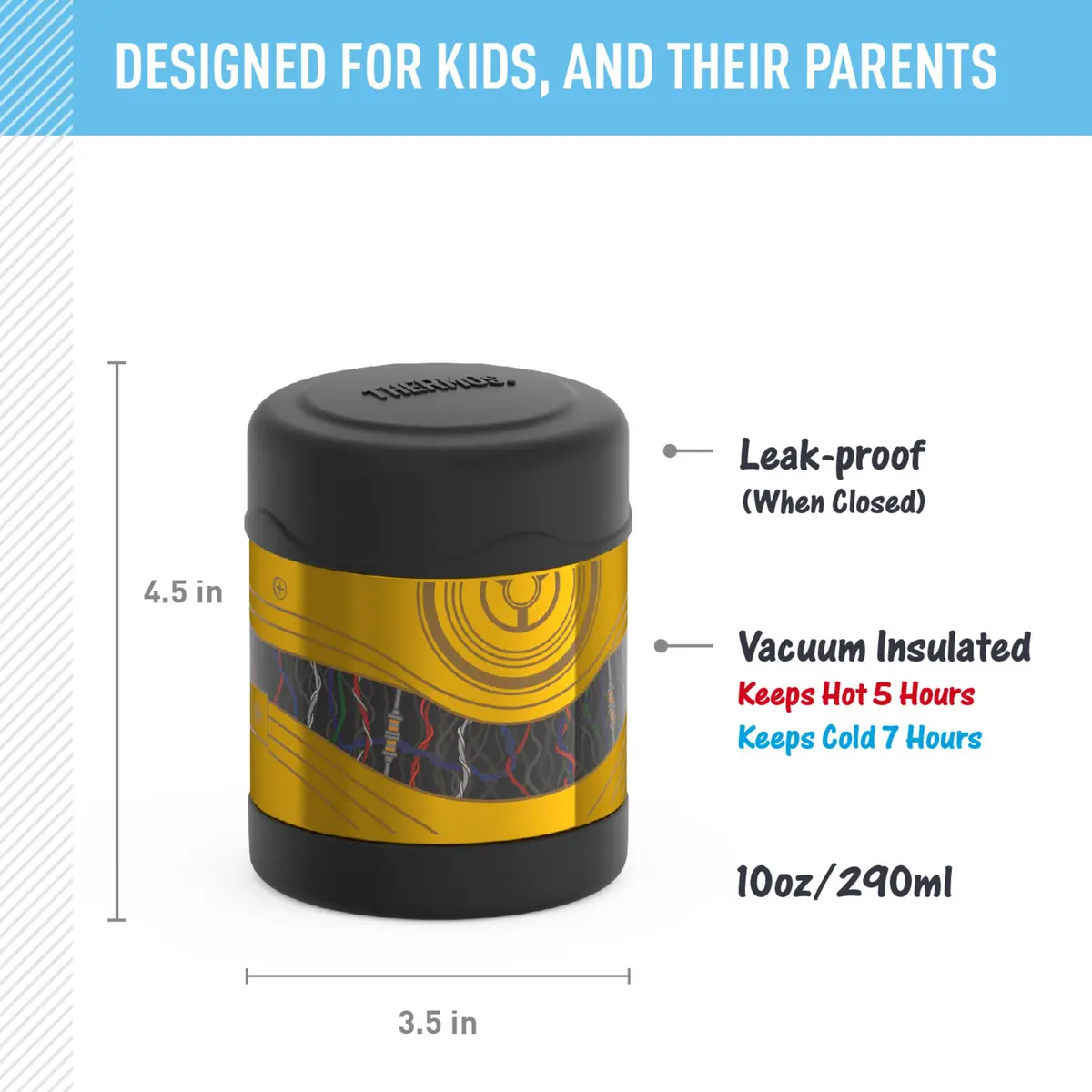 THERMOS Kids Food Jar 10oz | Keeps Hot & Cold, BPA-Free, Kid-Friendly Design - view 2