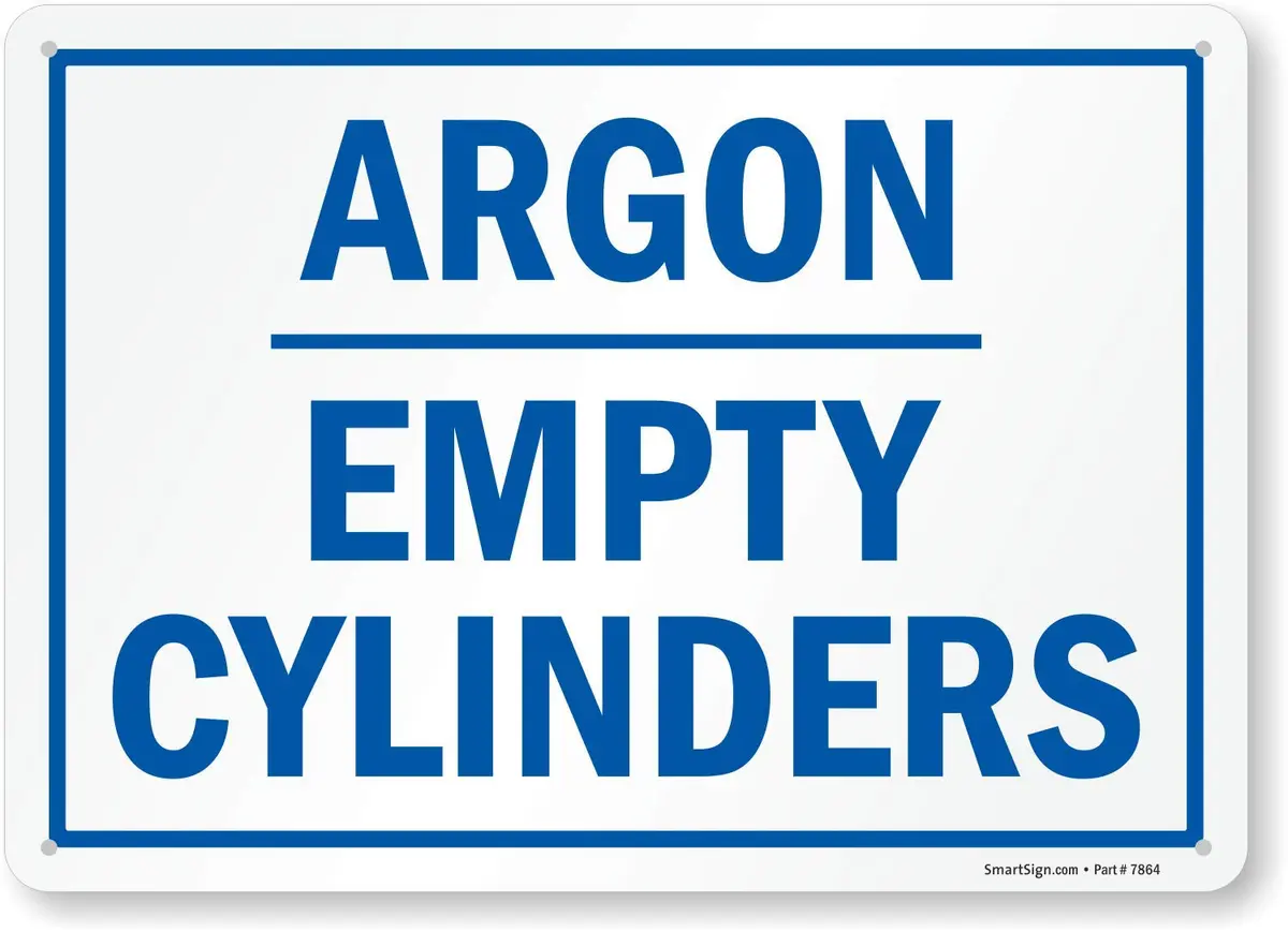 SmartSign Argon, Empty Cylinders Sign | 10" x 14" Plastic Durable Safety Sign - main product image