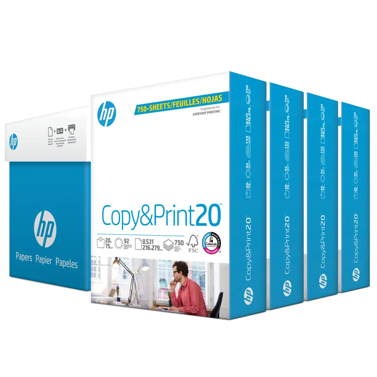 HP Papers Copy & Print 20 lb Letter Size Paper 3000 Sheets (8.5 x 11 Inches) | 92 Bright FSC Certified - main product image