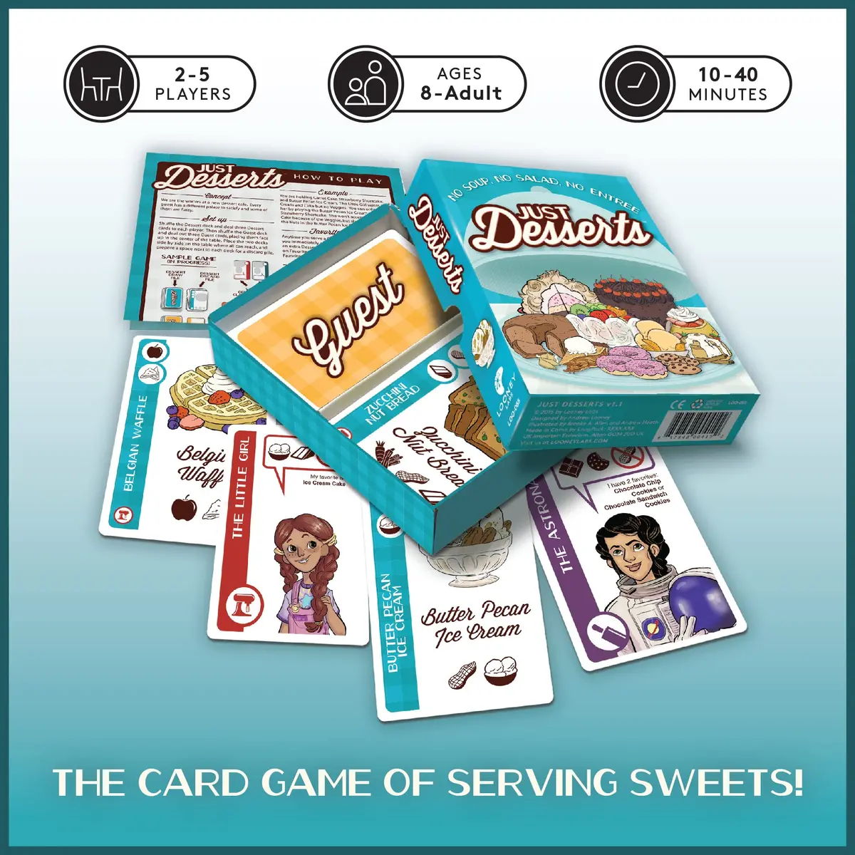 Looney Labs Just Desserts Card Game - Flavorful Expansion and New Characters | 100 Cards - view 2