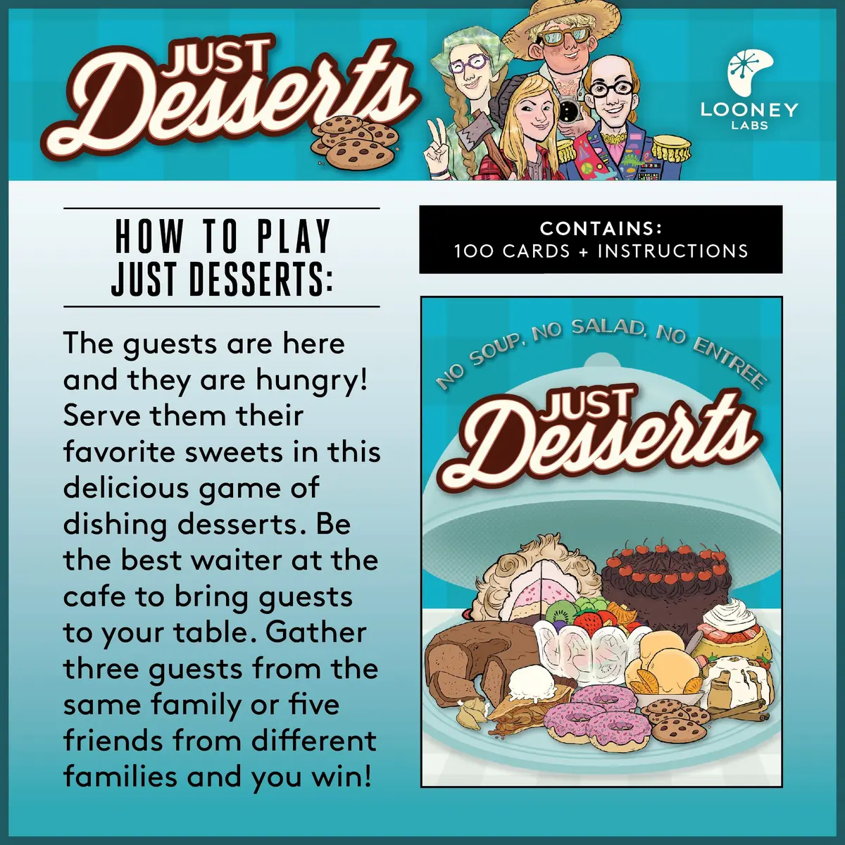 Looney Labs Just Desserts Card Game - Flavorful Expansion and New Characters | 100 Cards - view 4