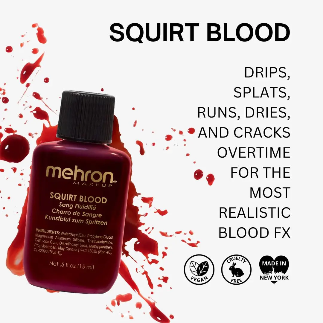 Mehron Makeup Squirt Blood 0.5 Ounce Liquid Dark Venous | Realistic Special FX Fake Blood - view 2