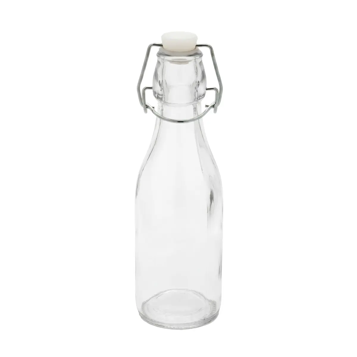 Restaurantware Swing Top Glass Bottles 8.5oz | Airtight, Resealable, Clear (70-120c) - main product image