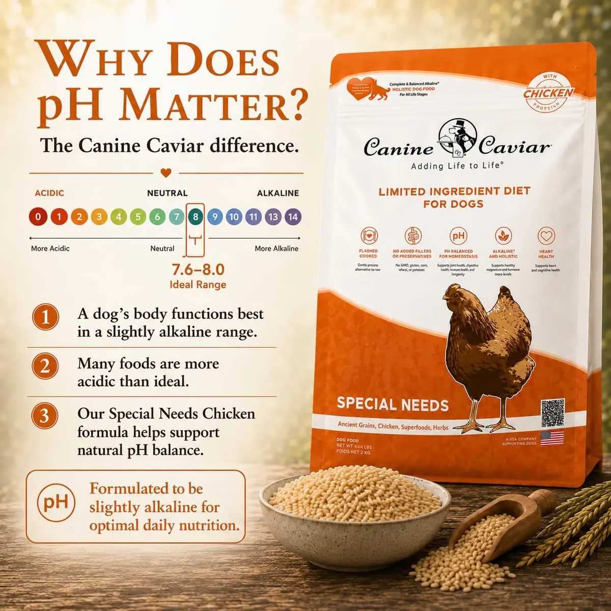 Canine Caviar Special Needs Dry Dog Food Chicken & Brown Rice 22 lb | Alkaline, Sensitive Digestive Support - view 5