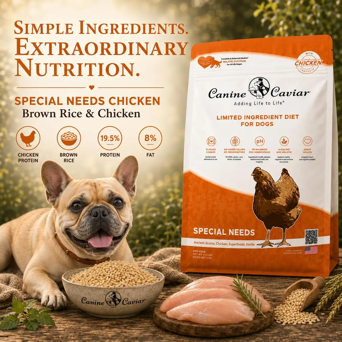 Canine Caviar Special Needs Dry Dog Food Chicken & Brown Rice 22 lb | Alkaline, Sensitive Digestive Support - view 8
