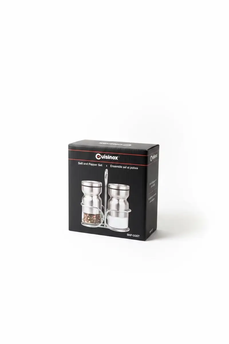Cuisinox Stainless Steel Salt & Pepper Shakers Set, with Caddy, 4" each - view 6