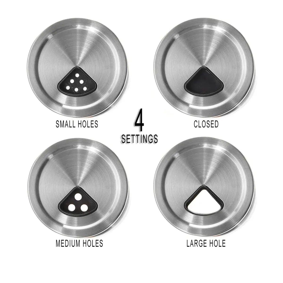 Cuisinox Stainless Steel Salt & Pepper Shakers Set, with Caddy, 4" each - view 3