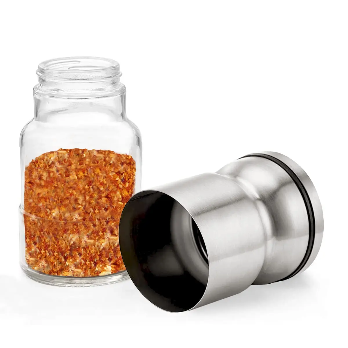 Cuisinox Stainless Steel Salt & Pepper Shakers Set, with Caddy, 4" each - view 4